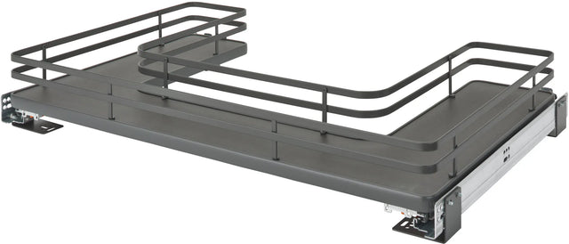 Rev-A-Shelf 33 in Orion Gray U-Shaped Solid Bottom Pull Out w/ Soft-Close 5386-33BCSCFL-FOG