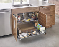 Rev-A-Shelf 33 in Orion Gray U-Shaped Solid Bottom Pull Out w/ Soft-Close 5386-33BCSCFL-FOG
