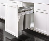 Rev-A-Shelf Single 35/Double 8 Qrt Steel Top mount Waste Container 53TM-18GSCDM3-FL
