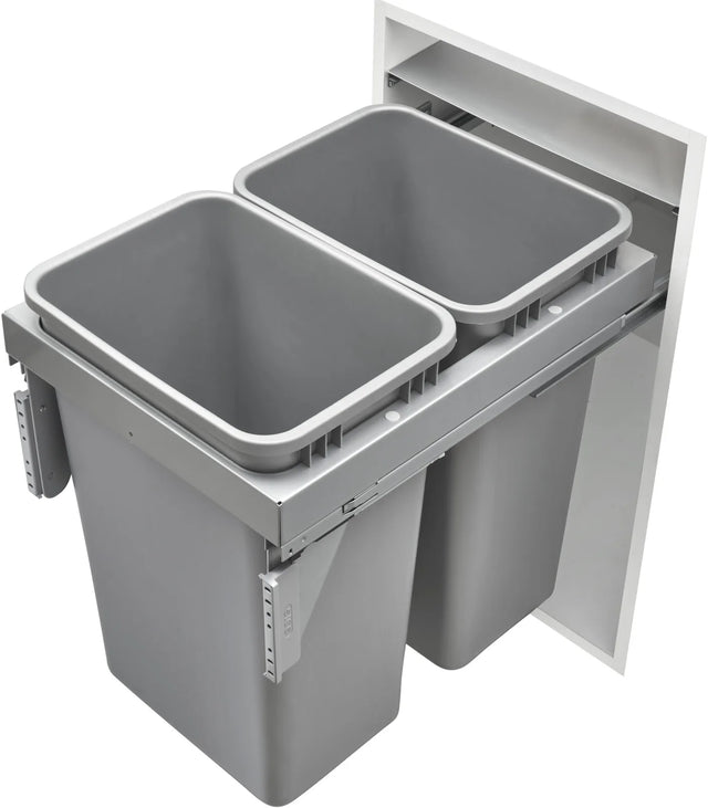 Rev-A-Shelf Double 50 Qrt Steel Top mount Waste Container 53TM-1850GSCDM2-FL