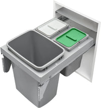 Rev-A-Shelf Single 35/Double 8 Qrt Steel Top mount Waste Container 53TM-18GSCDM3-FL