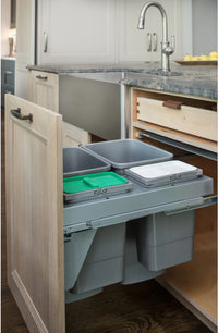 Rev-A-Shelf Double 35/8 Qrt Steel Top mount Waste Container 53TM-24GSCDM4-FL