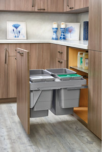 Rev-A-Shelf Double 35/8 Qrt Steel Top mount Waste Container 53TM-24GSCDM4-FL