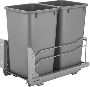 Rev-A-Shelf Double 27 Qrt Pull-Out Waste Container Soft-Close 53WC-1527SCDM-217