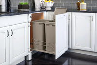 Rev-A-Shelf Double 50 Qrt Pull-out Waste Container Soft-Close 53WC-2150SCDM