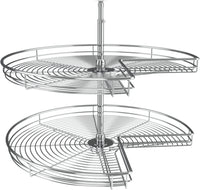 Rev-A-Shelf 32 in Chrome Kidney Lazy Susans 2-Shelf 5472-32CR
