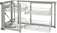 Rev-A-Shelf 18 in Chrome Blind Corner Organizer Soft Close 5707-18CR