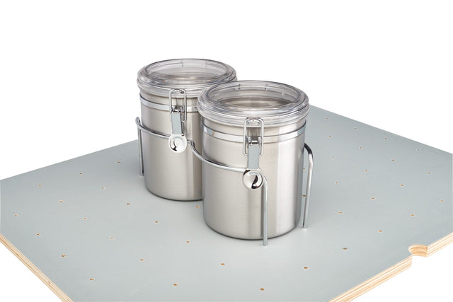Rev-A-Shelf Chrome Canister system for Drawer Peg Board 5DCH-2-1-CR