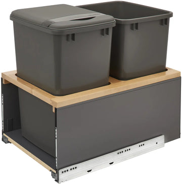 Rev-A-Shelf Double 35 Qrt LEGRABOX Pull-Out Waste Container w/Soft-Close 5LB-1835OGMP-213