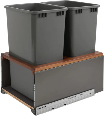 Rev-A-Shelf Double 50 Qrt LEGRABOX Pull-Out Waste Container w/Soft-Close 5LB-1850OGWN-213