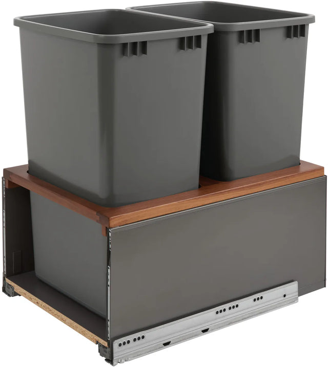 Rev-A-Shelf Double 50 Qrt LEGRABOX Pull-Out Waste Container w/Soft-Close 5LB-1850OGWN-213