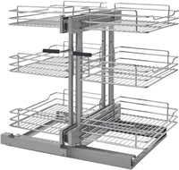 Rev-A-Shelf 15 in Three-Tier Blind Corner Organizer Soft -Close 5PSP3-15SC-CR