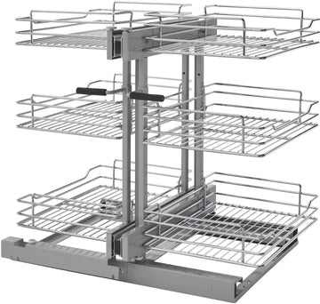 Rev-A-Shelf 15 in Three-Tier Blind Corner Organizer Soft -Close 5PSP3-15SC-CR