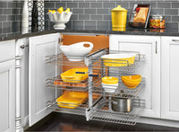 Rev-A-Shelf 15 in Three-Tier Blind Corner Organizer Soft -Close 5PSP3-15SC-CR