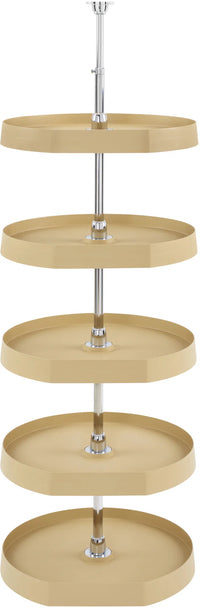 Rev-A-Shelf 20 in Almond Polymer Pantry D-Shape Lazy Susans 5-Tier 6265-20-15-50