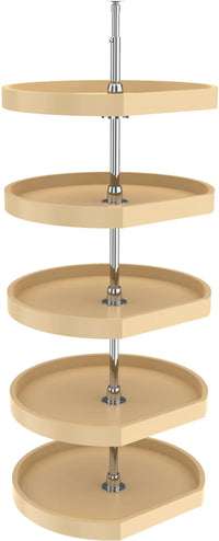 Rev-A-Shelf 22 in Almond Polymer Pantry D-Shape Lazy Susans 5-Tier 6265-22-15-52