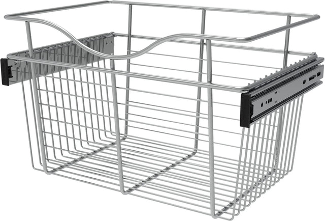 Rev-A-Shelf 18 in Chrome Closet Pullout Basket CB-181211CR-1