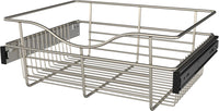 Rev-A-Shelf 18 in Satin Nickel Closet Pullout Basket CB-181407SN-1