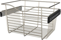 Rev-A-Shelf 18 in Satin Nickel Closet Pullout Basket CB-181411SN-1