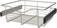 Rev-A-Shelf 18 in Satin Nickel Closet Pullout Basket CB-181607SN-1