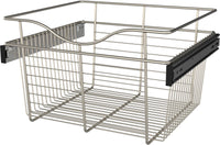 Rev-A-Shelf 18 in Satin Nickel Closet Pullout Basket CB-181611SN-1