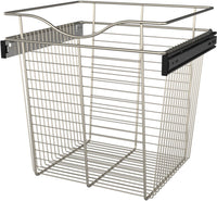 Rev-A-Shelf 18 in Satin Nickel Closet Pullout Basket CB-181618SN-1