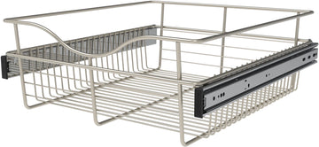 Rev-A-Shelf 18 in Satin Nickel Closet Pullout Basket CB-182007SN-1