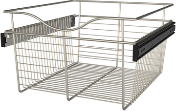 Rev-A-Shelf 18 in Satin Nickel Closet Pullout Basket CB-182011SN-1