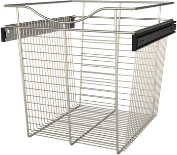 Rev-A-Shelf 18 in Satin Nickel Closet Pullout Basket CB-182018SN-1