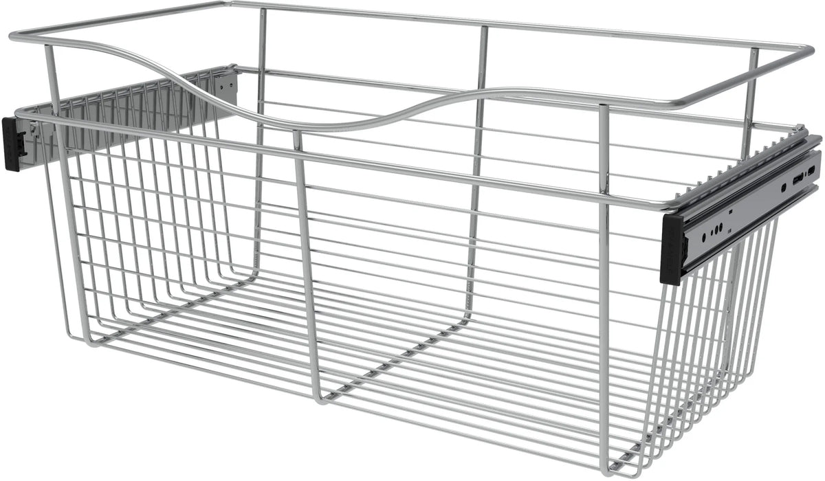 Rev-A-Shelf 24 in Chrome Closet Pullout Basket CB-241211CR-1