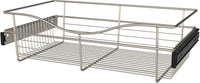 Rev-A-Shelf 24 in Satin Nickel Closet Pullout Basket CB-241407SN-1
