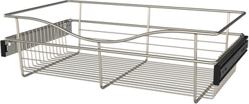 Rev-A-Shelf 24 in Satin Nickel Closet Pullout Basket CB-241407SN-1