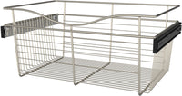 Rev-A-Shelf 24 in Satin Nickel Closet Pullout Basket CB-241611SN-1