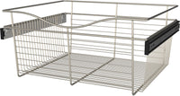 Rev-A-Shelf 24 in Satin Nickel Closet Pullout Basket CB-242011SN-1