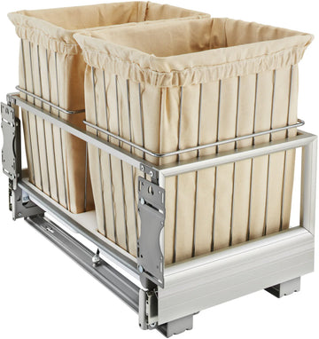 Rev-A-Shelf 24 in Wire Bin Hamper, Soft Close CH-241419-RM