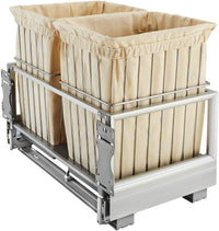 Rev-A-Shelf 24 in Silver Wire Bin Hamper, Soft Close CH-241419-RM-217