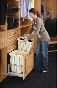 Rev-A-Shelf 24 in Wire Bin Hamper, Soft Close CH-241419-RM