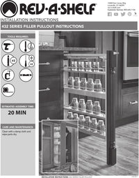 Rev-A-Shelf 3 in Stainless Steel Base Filler Pullout 434-BF