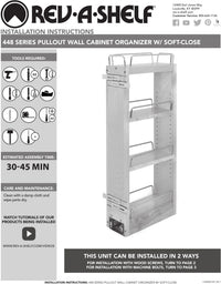 Rev-A-Shelf 5 in x 36 in H Wood Pull Out Wall Organizer w/Soft Close 448-BBSCWC36-5C
