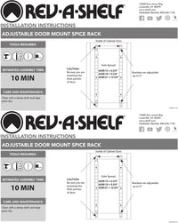 Rev-A-Shelf Small Adjustable Door mount Spice Rack 4ASR-15