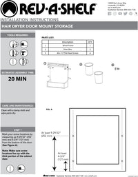 Rev-A-Shelf Vanity Door Storage Appliance Rack 4HD-15-1