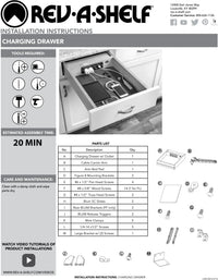 Rev-A-Shelf Charging Drawer only without Drawer Slides 4WCDB-18