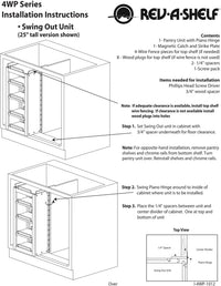 Rev-A-Shelf Swing Out Pantry Kit 4WBP18-25-KIT