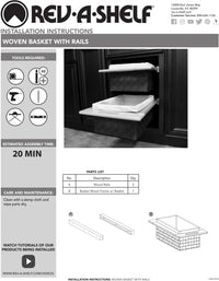 Rev-A-Shelf 18'' Woven Basket w/ Rails 4WV-18