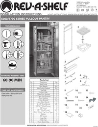 Rev-A-Shelf 8 in Chrome Solid Bottom Pantry Pullout Soft Close 5343-08