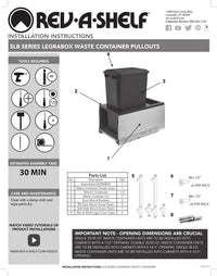 Rev-A-Shelf Double 50 Qrt LEGRABOX Pull-Out Waste Container w/Soft-Close 5LB-1850OGMP-213