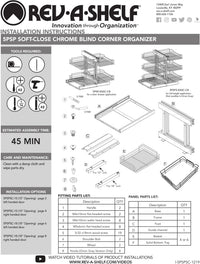 Rev-A-Shelf 18 in Three-Tier Blind Corner Organizer Soft -Close 5PSP3-18SC-CR