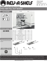 Rev-A-Shelf 9 in x 18 in Two-Tier Pull-Out Baskets 5WB2-CR-1
