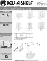Rev-A-Shelf 35 Qrt Pull-Out Waste Containers RV-18PB-1