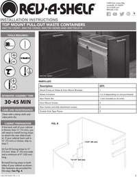 Rev-A-Shelf Double 35 Qrt Top mount Waste Container 4WCTM-18DM2-175